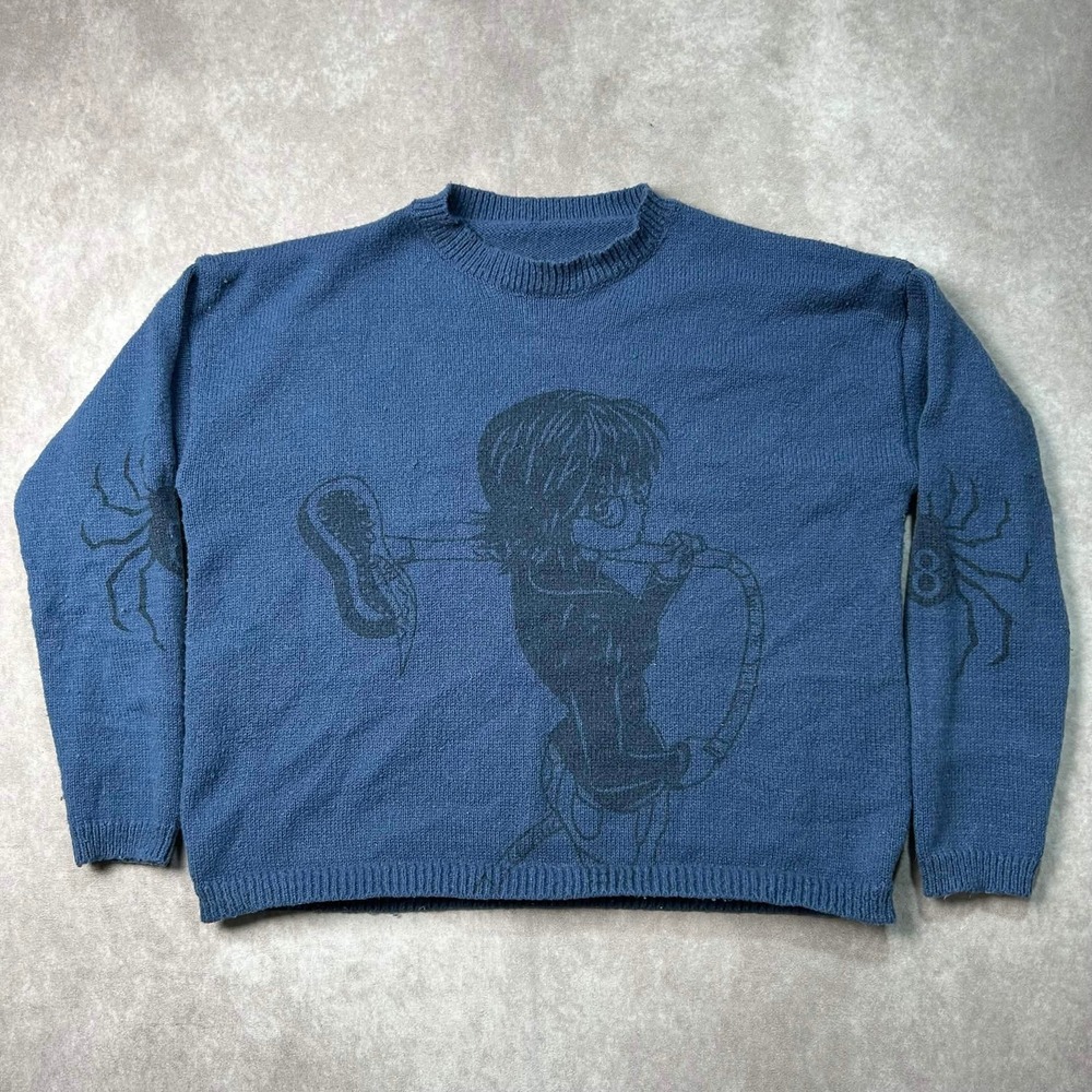 Hunter x Hunter Shizuku Murasaki Men's L Graphic Knit Sweater Blue